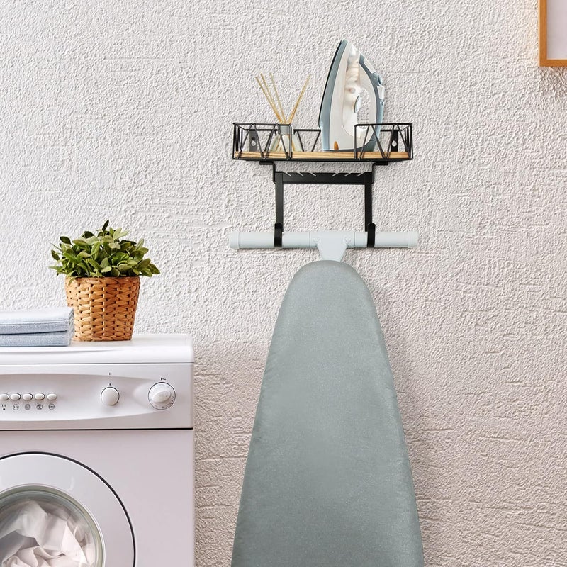 TJMOREE Ironing Board Holder Wall Mount - Laundry Room Iron and Ironing Board Hanger Laundry Room Decor Organization and Storage (T&V Shaped) - Image 3